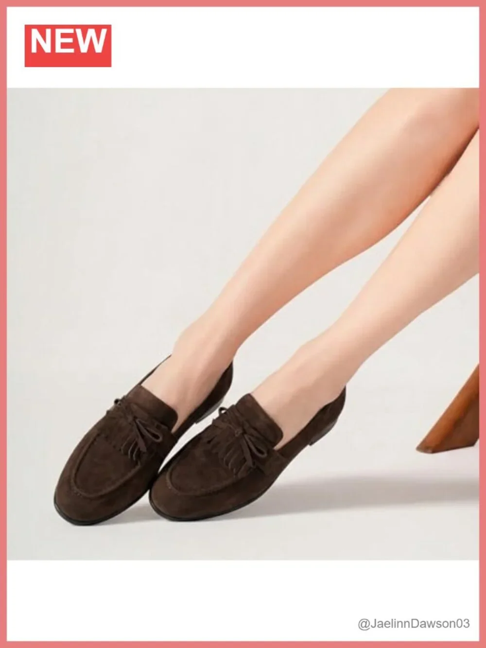 Sheepskin Suede Tassel Bow Loafers for Women Slip On Comfortable Office Work